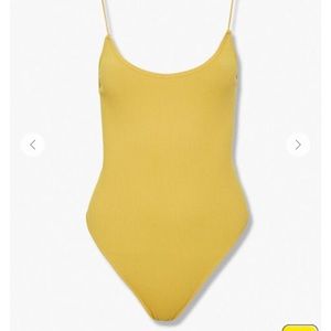 Mustard forever 21 ribbed bodysuit